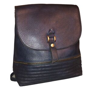 NWT Navy Blue Mini Backpack | Vegan Leather | Gold Hardware | 12” x 9.5” x 4.5”
